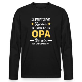 Zu eine ehre OPA ist undezahlbar Sicherheitsdienst - Männer Premium Bio Langarmshirt - Schwarz - Vorne - Nico (187cm)