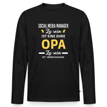 eine ehre OPA ist undezahlbar Social Media Manager - Männer Premium Bio Langarmshirt - Schwarz - Vorne - Nico (187cm)
