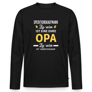 eine ehre OPA ist undezahlbar Speditionskaufmann - Männer Premium Bio Langarmshirt - Schwarz - Vorne - Nico (187cm)