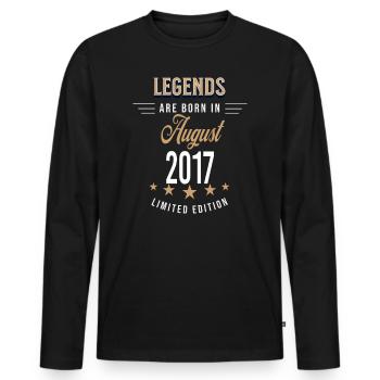 Legends are born in August 2017 - Men's Premium Organic Long Sleeve Shirt - black - Front - Nico (187cm)