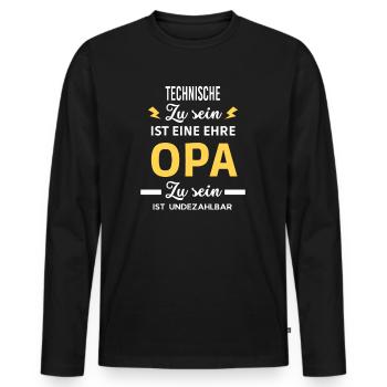 sein ist eine ehre OPA ist undezahlbar Technische - Männer Premium Bio Langarmshirt - Schwarz - Vorne - Nico (187cm)
