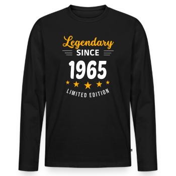 Legendary since 1965 - Men's Premium Organic Long Sleeve Shirt - black - Front - Nico (187cm)