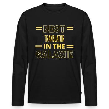 Le meilleur traducteur de tous les temps dans la galaxie - T-shirt manches longues Premium bio Homme - noir - Devant - Nico (187cm)