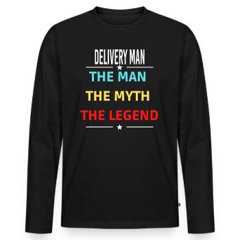 The Man The Myth The Legend DELIVERY MAN - Men's Premium Organic Long Sleeve Shirt - black - Front - Nico (187cm)