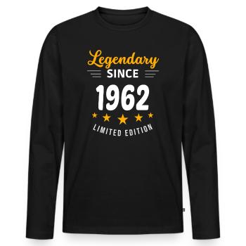 Legendär seit 1962 - Männer Premium Bio Langarmshirt - Schwarz - Vorne - Nico (187cm)