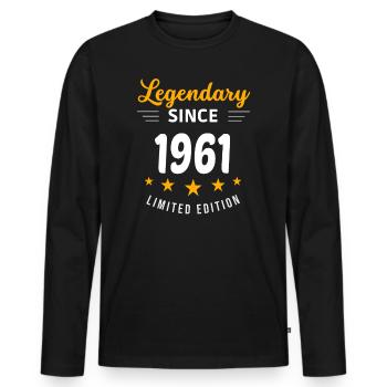 Legendary since 1961 - Men's Premium Organic Long Sleeve Shirt - black - Front - Nico (187cm)