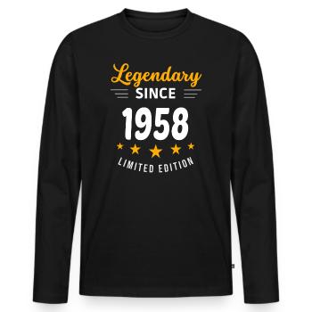 Legendary since 1958 - Men's Premium Organic Long Sleeve Shirt - black - Front - Nico (187cm)