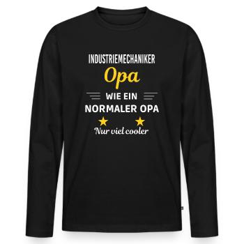 Opa normaler nur viel cooler Industriemechaniker - Männer Premium Bio Langarmshirt - Schwarz - Vorne - Nico (187cm)