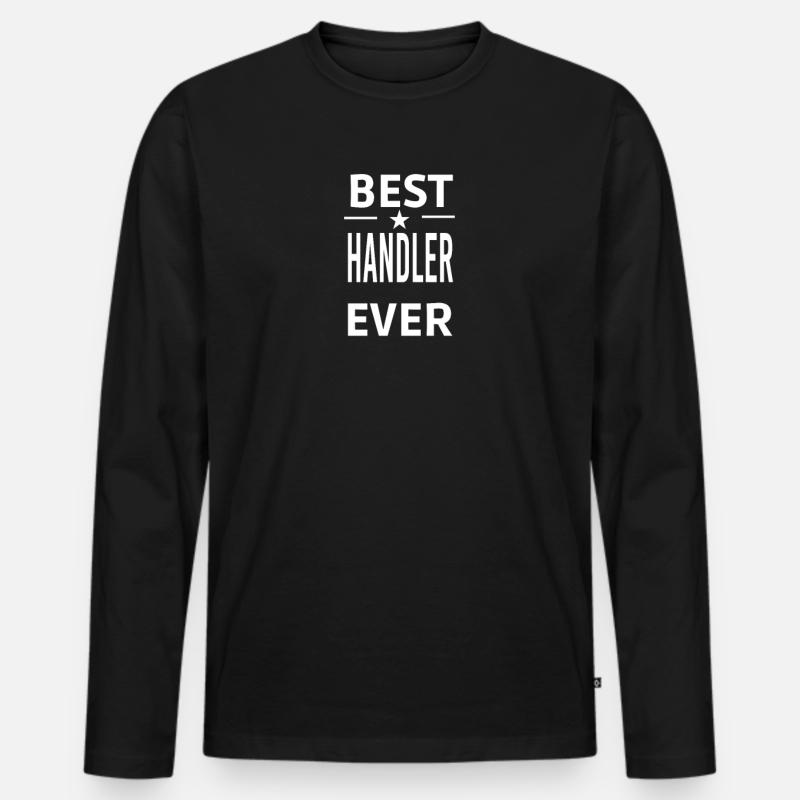 Best Ever HANDLER - Men's Premium Organic Long Sleeve Shirt - black