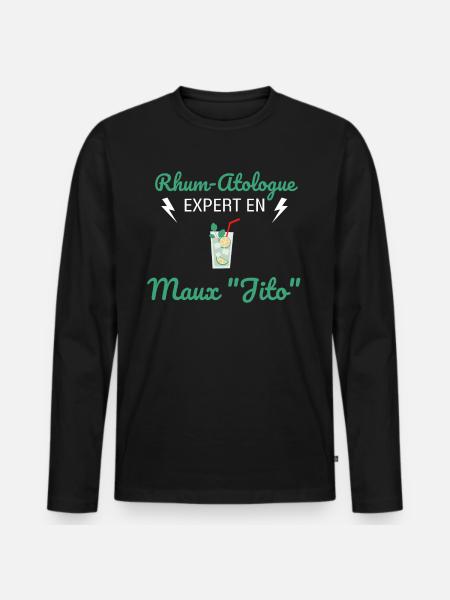 Rhum-Atologue - T-shirt manches longues Premium bio Homme - noir