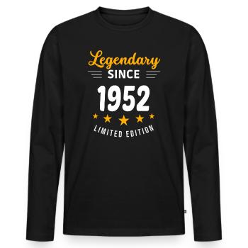 Legendär seit 1952 - Männer Premium Bio Langarmshirt - Schwarz - Vorne - Nico (187cm)