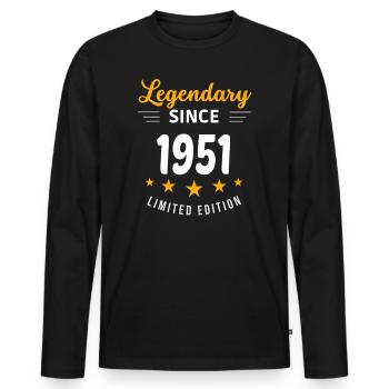 Legendary since 1951 - Men's Premium Organic Long Sleeve Shirt - black - Front - Nico (187cm)