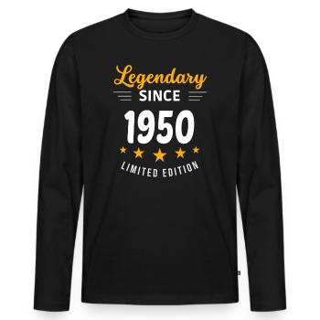 Legendary since 1950 - Men's Premium Organic Long Sleeve Shirt - black - Front - Nico (187cm)