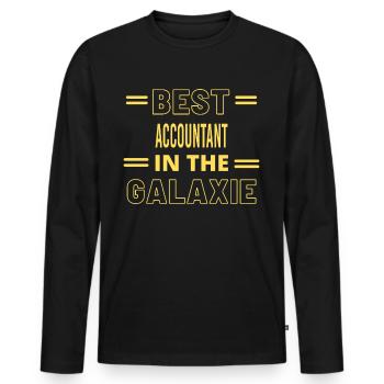 Le meilleur comptable de tous les temps dans la galaxie - T-shirt manches longues Premium bio Homme - noir - Devant - Nico (187cm)