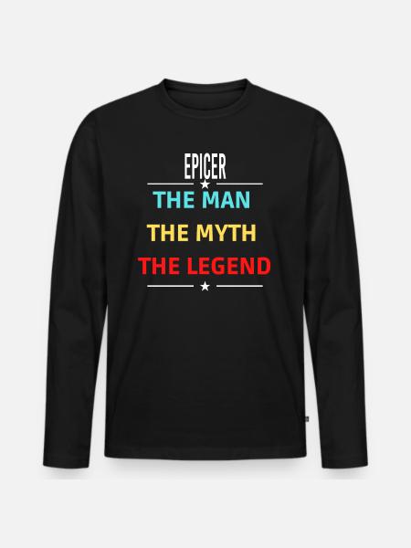 El hombre El mito La leyenda EPICER - Camiseta ecológica prémium de manga larga para hombre - negro