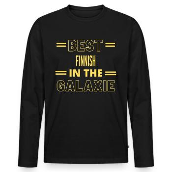 Das Beste aller Zeiten IN DER GALAXIE FINNISCH - Männer Premium Bio Langarmshirt - Schwarz - Vorne - Nico (187cm)