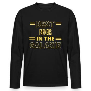 Meilleur fermier de tous les temps DANS LA GALAXIE - T-shirt manches longues Premium bio Homme - noir - Devant - Nico (187cm)