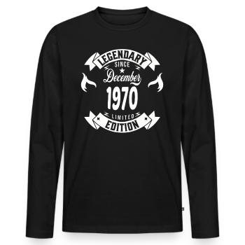 Legendary since december 1970 - T-shirt manches longues Premium bio Homme - noir - Devant - Nico (187cm)