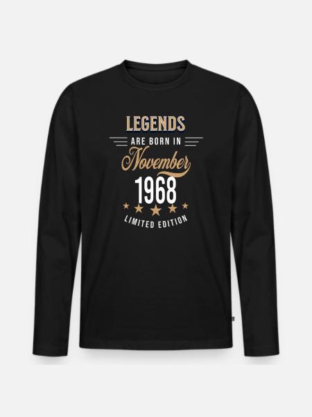 Legenden werden im November 1968 geboren - Männer Premium Bio Langarmshirt - Schwarz