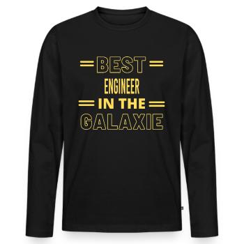 Best Ever IN THE GALAXIE ENGINEER - Men's Premium Organic Long Sleeve Shirt - black - Front - Nico (187cm)