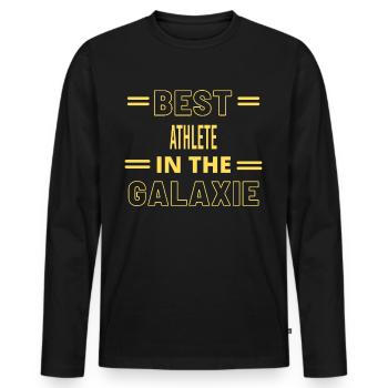 Meilleur athlète de tous les temps dans la galaxie - T-shirt manches longues Premium bio Homme - noir - Devant - Nico (187cm)