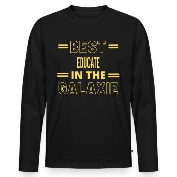 Best Ever IN THE GALAXIE EDUCATE - Men's Premium Organic Long Sleeve Shirt - black - Front - Nico (187cm)