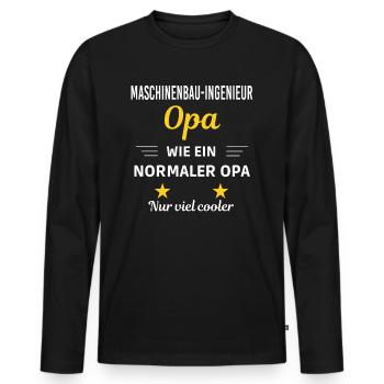 Opa nur viel cooler Maschinenbau-Ingenieur - Männer Premium Bio Langarmshirt - Schwarz - Vorne - Nico (187cm)