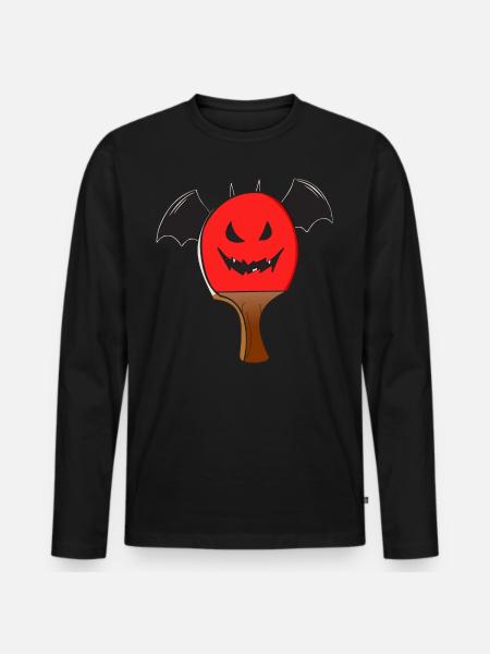 Table Tennis Halloween Bat Wings - Men's Premium Organic Long Sleeve Shirt - black