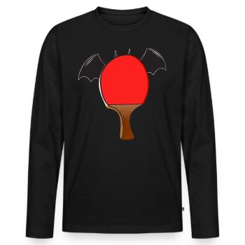 Table Tennis Halloween Bat Wings - Men's Premium Organic Long Sleeve Shirt - black - Front - Nico (187cm)