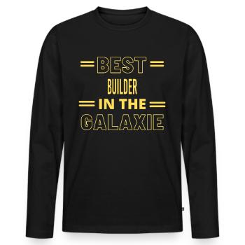 Das Beste aller Zeiten IM GALAXIE BUILDER - Männer Premium Bio Langarmshirt - Schwarz - Vorne - Nico (187cm)