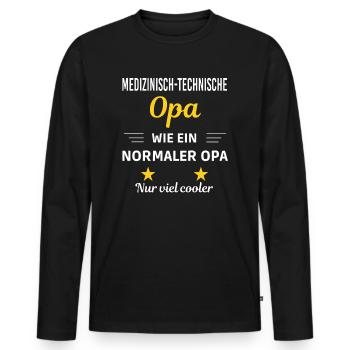 Opa normaler viel cooler Medizinisch-technische - Männer Premium Bio Langarmshirt - Schwarz - Vorne - Nico (187cm)