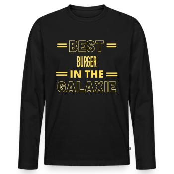 Das Beste aller Zeiten IM GALAXIE BURGER - Männer Premium Bio Langarmshirt - Schwarz - Vorne - Nico (187cm)
