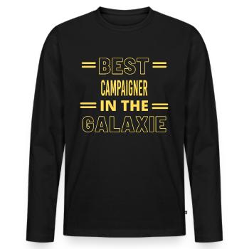 Best Ever IN THE GALAXIE CAMPAIGNER - T-shirt manches longues Premium bio Homme - noir - Devant - Nico (187cm)