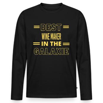 Le meilleur vigneron de tous les temps dans la galaxie - T-shirt manches longues Premium bio Homme - noir - Devant - Nico (187cm)