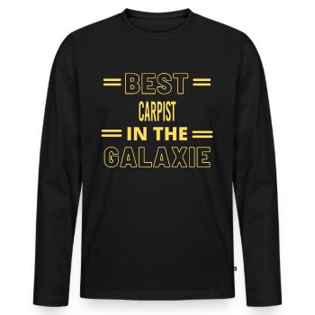 Best Ever IN THE GALAXIE CARPIST - Men's Premium Organic Long Sleeve Shirt - black - Front - Nico (187cm)