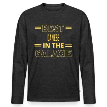 Le meilleur de tous les temps DANS LA GALAXIE DANESE - T-shirt manches longues Premium bio Homme - anthracite chiné - Devant - Nico (187cm)