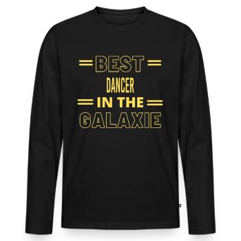 Meilleur danseur de tous les temps dans la galaxie - T-shirt manches longues Premium bio Homme - noir - Devant - Nico (187cm)