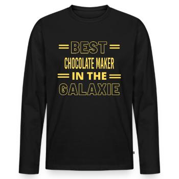 Le meilleur chocolatier de tous les temps dans la galaxie - T-shirt manches longues Premium bio Homme - noir - Devant - Nico (187cm)