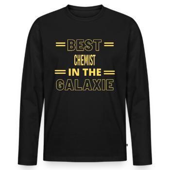 Best Ever IN THE GALAXIE CHEMIST - Men's Premium Organic Long Sleeve Shirt - black - Front - Nico (187cm)