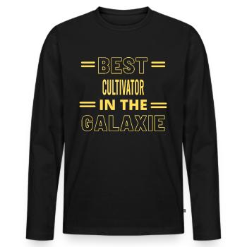 Best Ever IN THE GALAXIE CULTIVATOR - Men's Premium Organic Long Sleeve Shirt - black - Front - Nico (187cm)