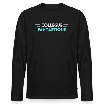 Collègue fantastique - T-shirt manches longues Premium bio Homme - noir - Devant - Nico (187cm)