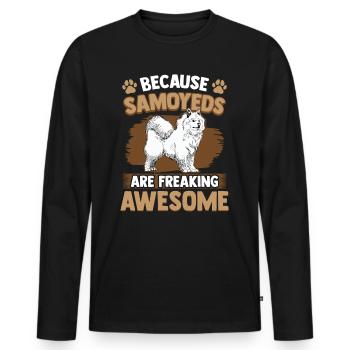 Samoyeds are fantastic Samoyedenspitz - Men's Premium Organic Long Sleeve Shirt - black - Front - Nico (187cm)