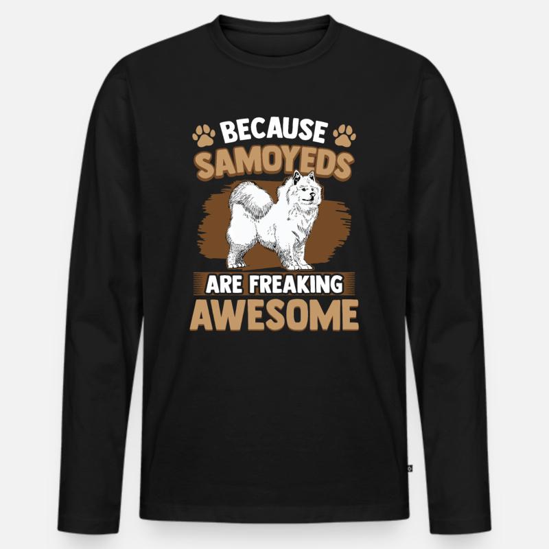 Samojede sind fantastisch Samojedenspitz - Männer Premium Bio Langarmshirt - Schwarz