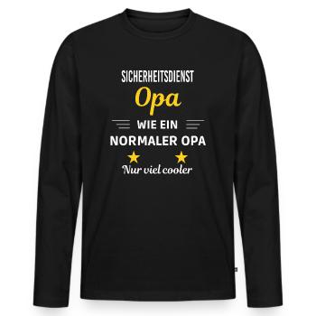 Opa wie ein nur viel cooler Sicherheitsdienst - Männer Premium Bio Langarmshirt - Schwarz - Vorne - Nico (187cm)