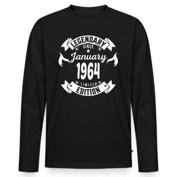 Legendary since January 1964 - T-shirt manches longues Premium bio Homme - noir - Devant - Nico (187cm)