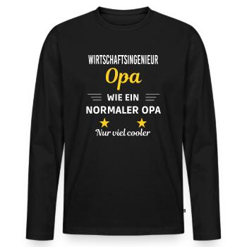 Opa normaler nur viel cooler Wirtschaftsingenieur - Männer Premium Bio Langarmshirt - Schwarz - Vorne - Nico (187cm)