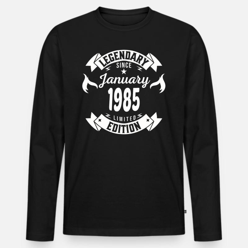 Legendär seit Januar 1985 - Männer Premium Bio Langarmshirt - Schwarz