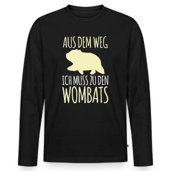 Muss zu den Wombats Australien Beuteltier - Männer Premium Bio Langarmshirt - Schwarz - Vorne - Nico (187cm)