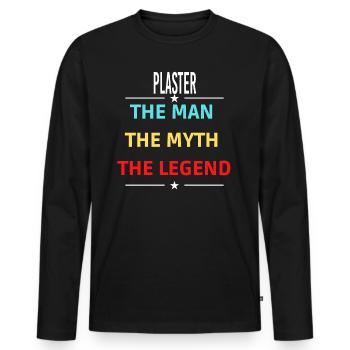 L’homme Le mythe La légende PLÂTRE - T-shirt manches longues Premium bio Homme - noir - Devant - Nico (187cm)