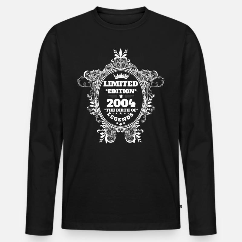 2004 - Männer Premium Bio Langarmshirt - Schwarz